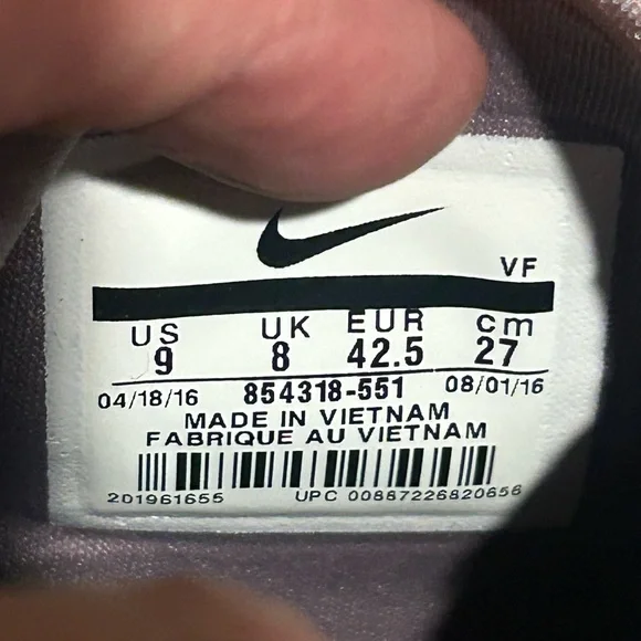 Nike Air Unlimited QS~Purple Smoke & Sail Men’s Size 9 854318-551 - Picture 6 of 9